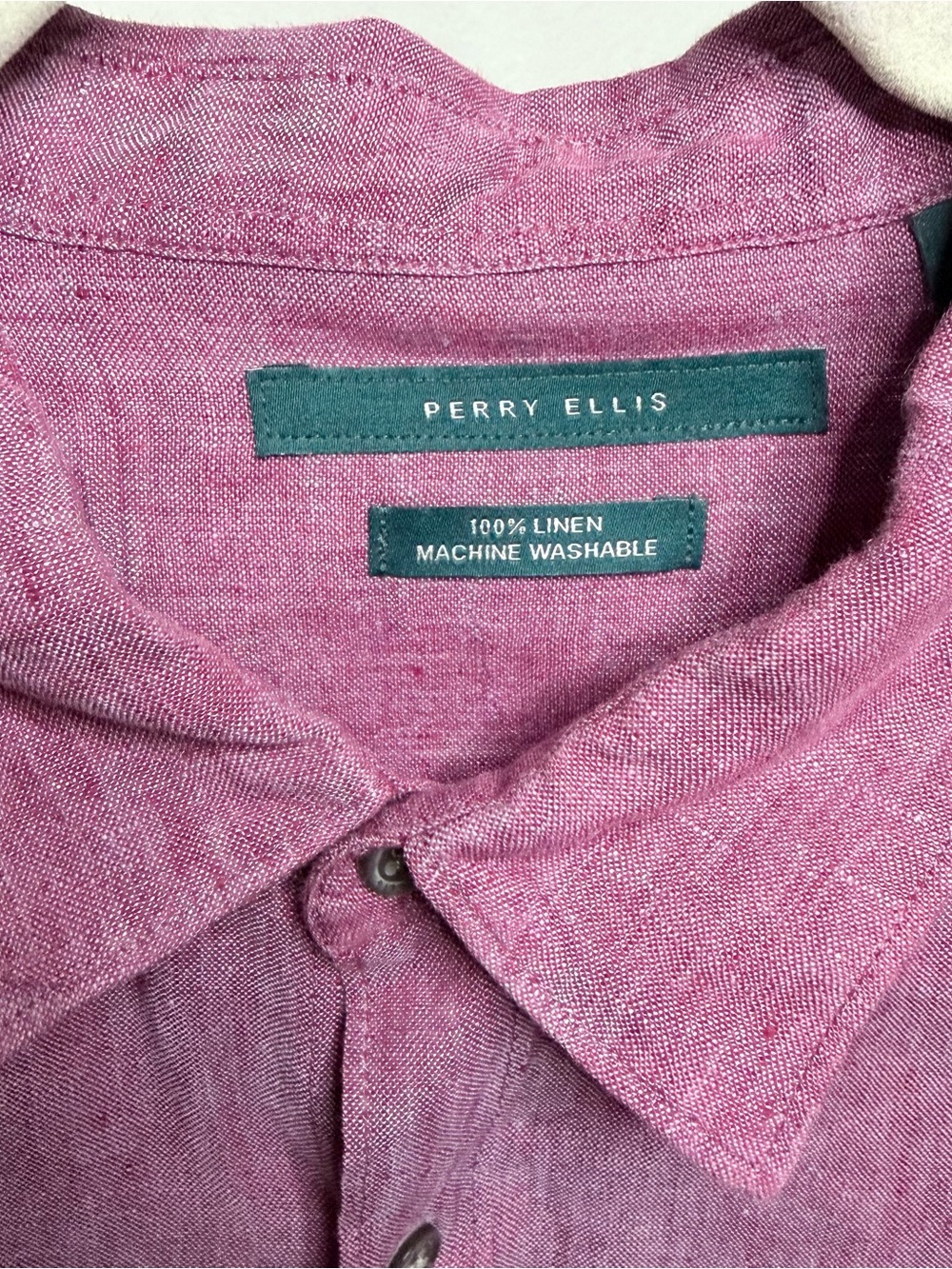 Perry Ellis Men’s Linen Short Sleeve Button-Down Shirt XXL - Picture 2 of 2